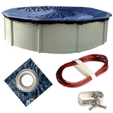 Winter Block WC18R Aboveground Pool Winter Cover 18’ Ft. Round, 8-Year Warranty Includes Winch and Cable, Superior Strength & Durability, UV Protected, 18', Solid Blue Winter Block