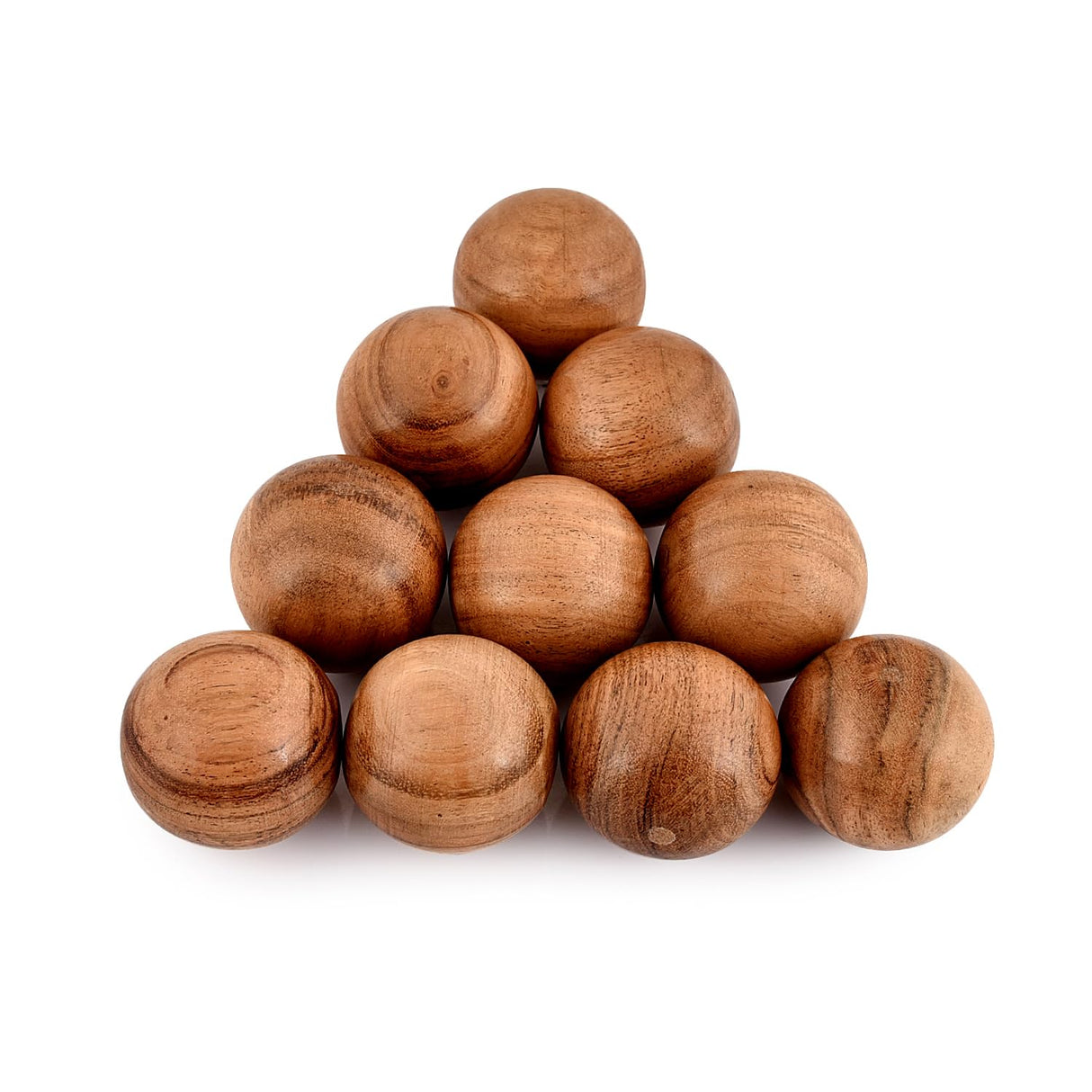 BHAVATU Acacia Wood Decorative Ball Set of 10 for Centerpiece or Individual Use Ideal for Use in Tray Bowl or Basket Décor (2" x 2" x 2") BHAVATU