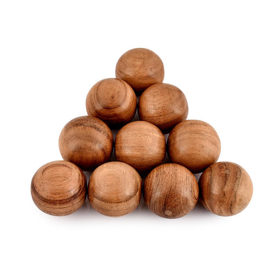 BHAVATU Acacia Wood Decorative Ball Set of 10 for Centerpiece or Individual Use Ideal for Use in Tray Bowl or Basket Décor (2" x 2" x 2")