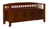 Linon Walnut Split Seat Storage Bench for Foyers and Mudrooms Linon