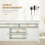 HOMCOM TV Stand for 65 Inch TVs, TV Cabinet with Wooden Shelves and Doors, Entertainment Center for Living Room, Bedroom, White HOMCOM