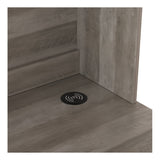 Realspace® Peakwood 65"W Computer Desk with Hutch and Wireless Charging, Smoky Brown Realspace