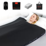 RRGFB Portable Infrared Sauna Blanket, Detox & Relaxation at Home, Adjustable Timer 1-60 Min, Temperature Range 95-167℉, 6 ft x 2.6 ft, Durable PU Leather Cover RRGFB