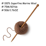 Gisimo 100% Merino Wool Yarn, 3-Ply Luxurious and Soft Yarn for Hand Knitting & Crocheting (Mocha, 1Ball) Gisimo