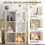 COMHOMA 6 Wood Cube Storage Organizer with Open Back and Removable Back Panels, 11In White Cube Storage Bookshelf, Cubicle Shelf Bookcase for Home Office Bedroom Living Room, Vertical or Horizontal COMHOMA