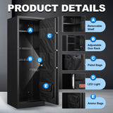 Marcree Gun Safe, Large Electronic 8-12 Gun Cabinet for Rifles and Shotguns, Digital Rifle Safe with Dual Alarm System, Guns Locker with Removable Shelf, Mute Function, Handgun Bag, Assemble Required Marcree