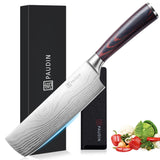 PAUDIN Nakiri Knife - 7" Razor Sharp Meat Cleaver and Vegetable Kitchen Knife, High Carbon Stainless Steel, Multipurpose Asian Chef Knife for Home and Kitchen with Ergonomic Handle PAUDIN