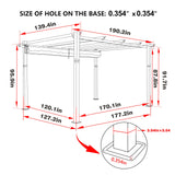 Yardenaler 12’ X 16’ Retractable Pergola with Adjustable Canopy for Backyard Deck Garden Grey Yardenaler