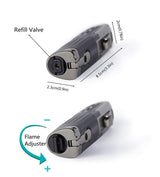 TOMOLO Cigar Lighter Triple Jet Flame Torch Lighter Refillable Butane Lighter with Cigar Punch, 2 Pack, Charcoal TOMOLO