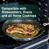 HexClad Hybrid Nonstick 6-Piece Fry Pan Set, 8, 10 and 12-Inch Frying Pans with Tempered Glass Lids, Stay-Cool Handles, Dishwasher and Oven Safe, Induction Ready, Compatible with All Cooktops HexClad