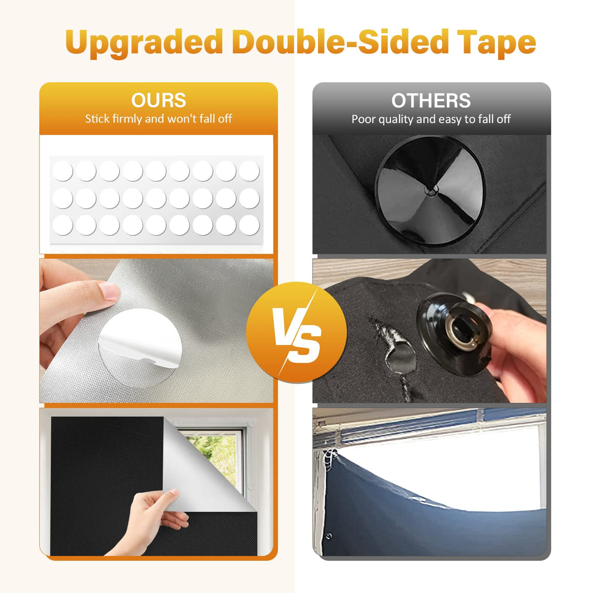 Keeswin Blackout Shades Curtains for Bedroom, No Drill Blinds for Windows, Portable DIY Blackout Blinds with Stickers for Baby Nursery, Bedroom and Travel (118 x 57 Inch) Keeswin