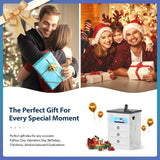 Lvifur Farmhouse Nightstand with Gun Drawer, Human Sensor LED Bedside Table with LED Lights & Charging Station, Rustic Wood Sofa Side End Table with 3 Drawers for Bedroom (Antique White) Lvifur