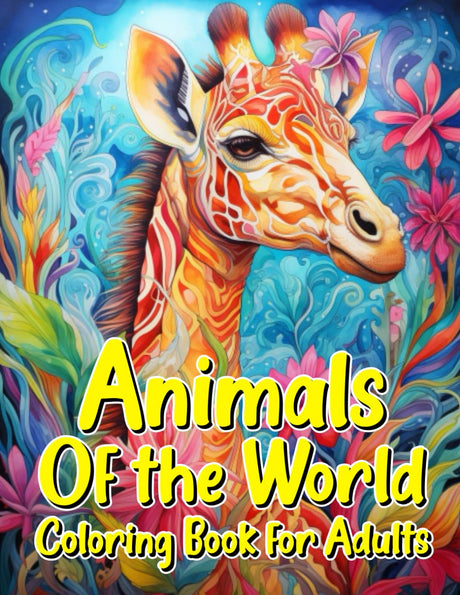 Animals of the World Coloring Book for Adults WoodArtSupply