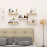 BOFIRE Wall Shelves, Floating Shelves for Wall, Wall Mounted Wood Shelves for Bedroom Laundry Living Room, Solid Wood Display Shelves Decor (Wooden, 17 Inch) BOFIRE