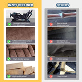 INZOY Rocker Recliner with Heat and Vibration, Manual Swivel Rocking Chair with Vibrating Massage, Comfy Padded Overstuffed Soft Fabric Heated Recliner (Brown) INZOY