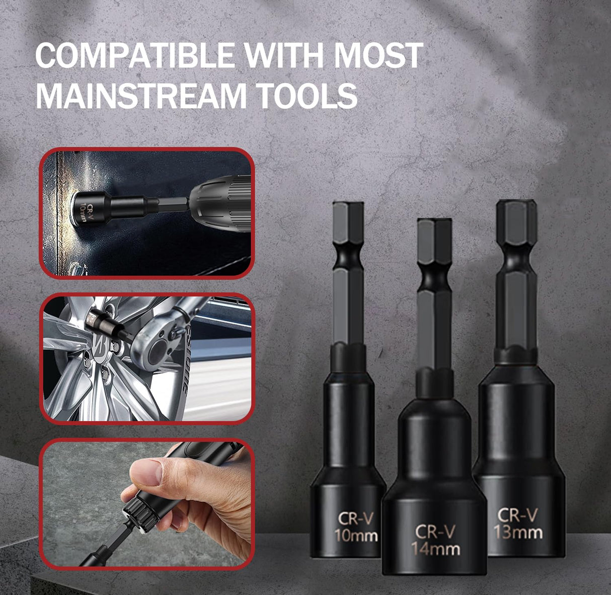 PANOVOS 12Pcs Magnetic Nut Driver Set,Impact Power Hex Nut Driver Drill Bit Master Kit, SAE & Metric, 1/4-Inch Quick-Change| Cr-V Steel PANOVOS