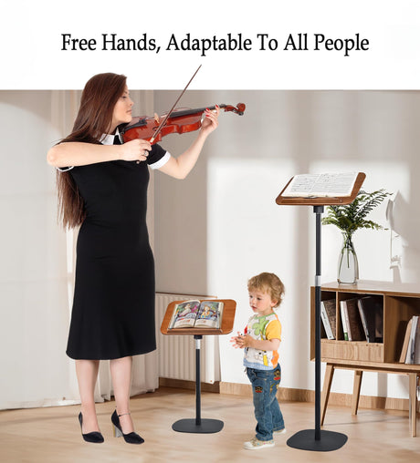 Adjustable to 67in Standing Book Stand, Book Holders for Reading Hands Free with Pedestal,Wood Music Sheet ，Podium& Bible& Cookbooks Display Stands Blinrfilal