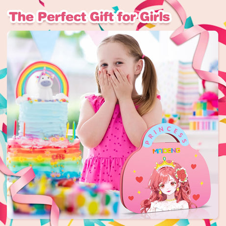 Art Craft Activity for Kids, Paper Craft Kits - Paper Makeup DIY Girls Toy Kit with Diamond Painting & Princess Dress Up Set, Ideal Birthday Halloween Party Gift for Girls Ages 4 5 6 7 8 9+ Year Old ZHOC