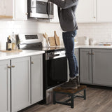 YINMIT Wooden Step Stool for Adults, Heavy Duty Step Stool for High Bed with Non-Slip Feet, Using for Bedroom, Living Room, Bathroom and Kitchen, Hold Up to 500 LBS YINMIT