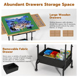 upvercy Large Puzzle Table with 2 Drawers for 300-1500 Piece Puzzles - Rolling Puzzle Table with Adjustable Height & Angle, Puzzle Board with Felt, Cover, Storage Drawer for Adults upvercy