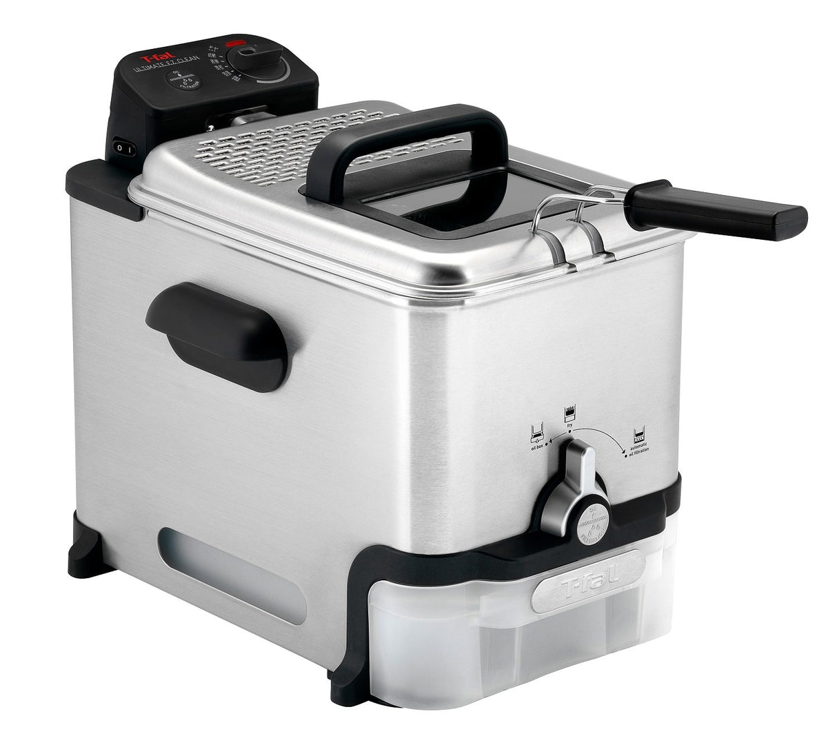 Deep Fryer with Automatic Oil Filter (FR800051) - Stainless Steel, 3.5 L T-Fal