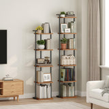 MAHANCRIS Bookshelf, 5-Tier Bookcase, Vertical Tall Narrow Book Shelf for Small Space, Open Storage Display Shelf with Stable Base & Anti-Tip Kits, for Living Room, Study, Rustic Brown BKHR11501 MAHANCRIS