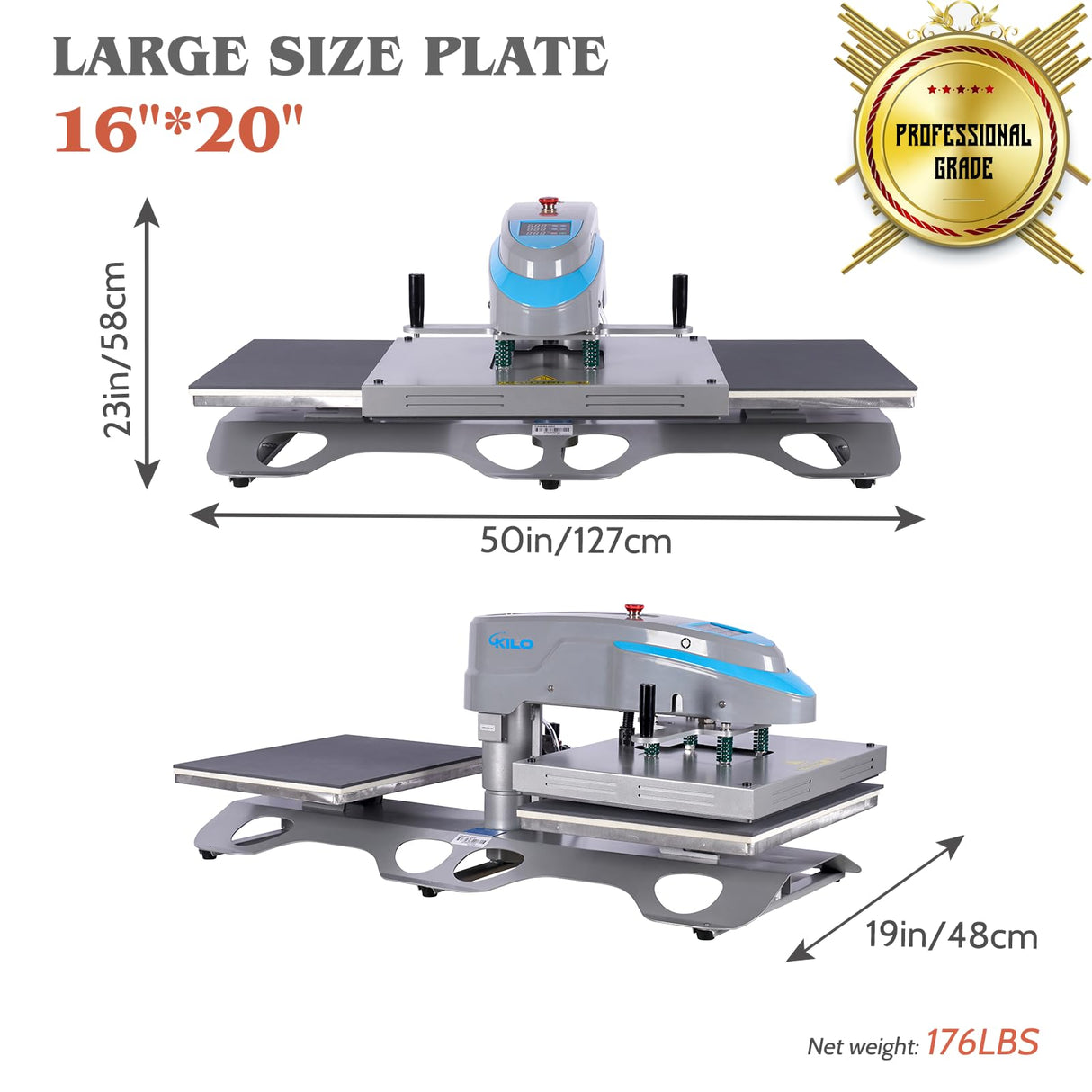 16x20 Pneumatic Dual Platen Heat Press Machine, Swing Head and Press Down Automatically, T-Shirt Printing Machine with Shaking Head Function - Sublimation Transfer Machine Anranni
