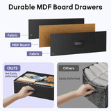 Seeday Dresser for Bedroom with Clothes Rack, 4 Drawers Dresser with Charging Station and LED Lights, Storage Chest of Drawers with Wheels, Wooden Top, for Closet, Living Room, Hallway, Black Seeday