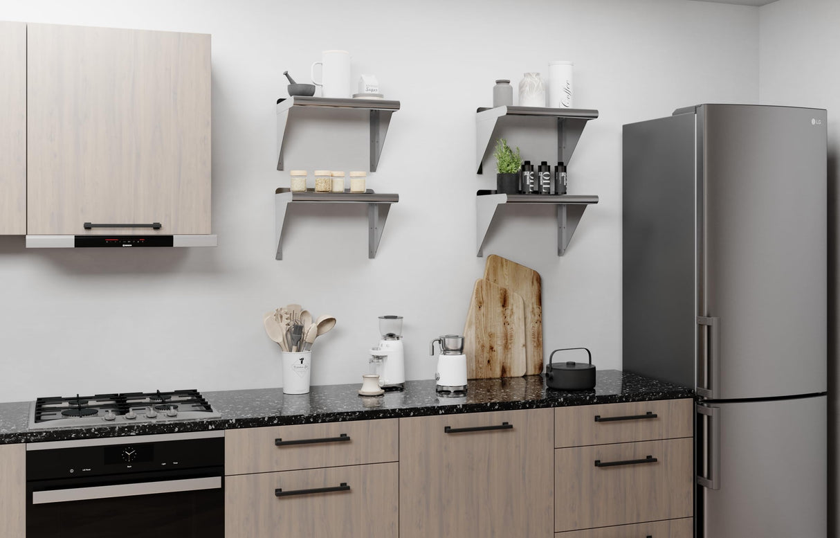 AmGood 12" X 16" Stainless Steel Wall Shelf | Metal Shelving | Garage, Laundry, Storage, Utility Room | Restaurant, Commercial Kitchen | NSF AmGood