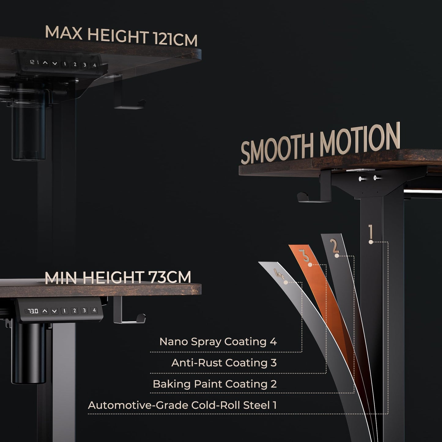 SOHOMACH Electric Standing Desk - Adjustable Height with Memory Preset, 55 x 24 Inches Ergonomic Design Stand Up Home Office Standing Desk - WoodArtSupply