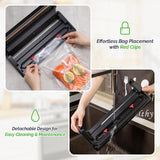 GERYON Vacuum Sealer, Vacuum Sealer Machine for Food Storage with Sealer Bags & Roll, Automatic Food Sealer for Sous Vide, Compact Design, LED Lights, Easy to Clean, Dry & Moist Modes (Silver) GERYON