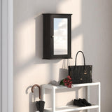 LOKO Bathroom Medicine Cabinet with Mirror, Wall Mounted Storage Cabinet with Single Mirrored Door and Adjustable Shelf for Bathroom, Living Room or Entryway, 13.5 x 6 x 21 inches (Brown) LOKO