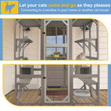 Ketive Outdoor Catio Cat Enclosure, Large Cat House with Multi-Level Platforms, Waterproof Roof, and Pull-Out Tray (71.45" L x 36.61" W x 70.86" H) ketive