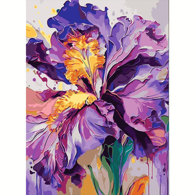 Iris Flower Paint by Numbers Kit for Adults Beginner,Flower Adult Paint by Number Kits on Canvas,Easy Canvas Paint by Numbers for Adults for Home Wall Decoration 16 X 20 inch