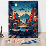 TUMOVO Paint by Number for Adults, DIY Acrylic Painting for Adults, Anime Car in The City Paint by Numbers Adults' Paint-by-Numbers Kits Arts Craft for Home Wall Decor, 16X20 Inch(Frameless) TUMOVO