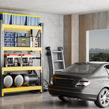 Welfiya 32" W Garage Shelving,4-Tier Heavy Duty Storage Shelves Unit with Adjustable Metal Shelf for Warehouse,Basement,Workshop,3000LBS,32" W x 20" D x 63" H,Black&Yellow Welfiya
