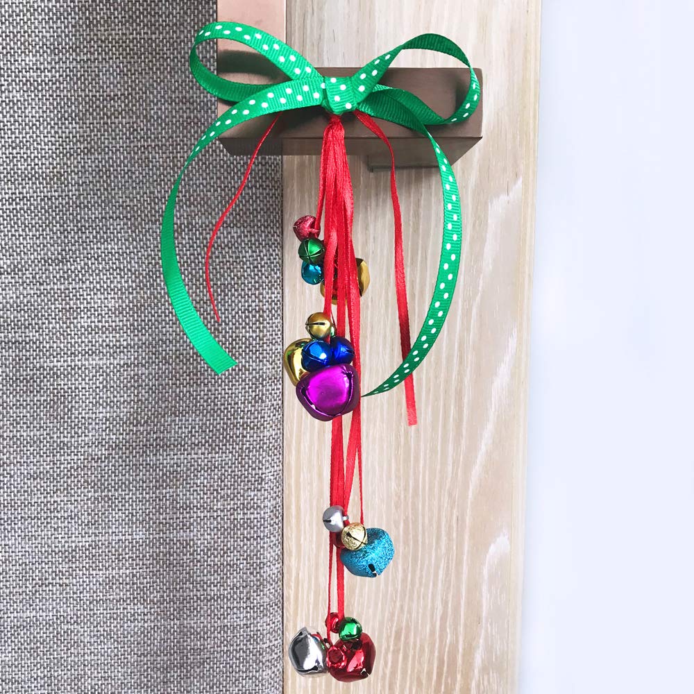 Winlyn 475 Set Christmas Jingle Bell Wreath Christmas Tree Ornaments Craft Kit Jingle Bell Metallic Chenille Stems Glitter Pom-Poms Ribbon Assortment for Kids Holiday Xmas Bracelets Necklaces Artwork Winlyn