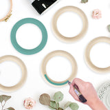 50 PCS 50mm Unfinished Wooden Rings for Craft, Nature Solid Wood Rings for DIY Crafts Without Paint, Macrame Wooden Rings for Ring Pendant and PONGJA