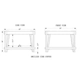 Alaterre Furniture Natural Ryegate Solid Wood with Metal Cube Coffee Table, AWCC1320, 28" Alaterre Furniture