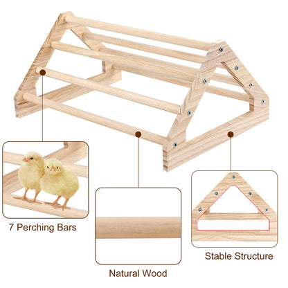 GINTUTO Chicken Perch Strong Pine Wooden Chick Jungle Gym Roosting Bar, Chick Perch Toys for Coop and Brooder for Large Bird Baby Chicks Parrot Hens (Large) - WoodArtSupply