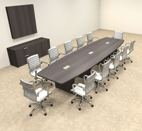 Modern Boat Shapedd 14' Feet Conference Table, OF-CON-C135 UTM Furniture