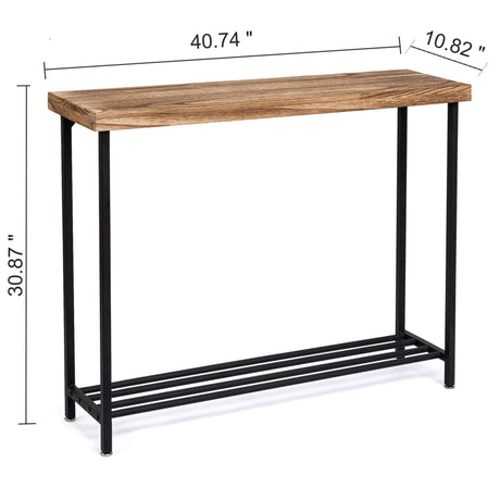 Acovy Rustic Solid Wood Sofa Table, Entryway Table, Console Table for Living Room, Hallway, Foyer, Rustic Brown Acovy