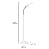 Verilux SmartLight Full Spectrum LED Modern Floor Lamp with Adjustable Brightness, Flexible Gooseneck and Easy Controls - Reduces Eye Strain and Fatigue - Ideal for Reading, Artists, Craft (White) Verilux