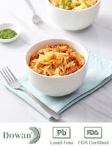 DOWAN 5.8" Deep Soup Bowls & Cereal Bowls - 30 Ounces Large Bowls Set of 4 for Kitchen - White Ceramic Bowls for Cereal, Soup, Oatmeal, Salad, Ramen, Noodle, Rice - Dishwasher & Oven Safe DOWAN