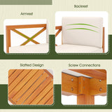 Tangkula L Shaped Outdoor Furniture Set, 5 Pieces Acacia Wood Patio Conversation Set, Modular Outdoor Lounge Sofa Set w/Cushions and Coffee Table for Garden, Backyard, Poolside Tangkula