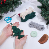 ACRNIGHEET 4 Sets DIY Macrame Christmas Tree Kit, Christmas Tree Macrame with Tassels Ornament Kit, Craft Kits for Adults Beginners with Step by Step Tutorial Instruction ACRNIGHEET