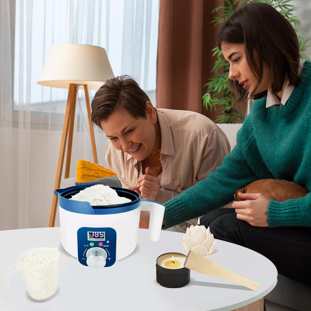 Digital Candle Melting Pot with Spout, Electric Wax Melter with Temperature Control for Candles Making, Wax Melting Machine with Adjustable and Constant Temperature Function Handnatur