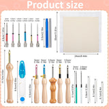 35Pcs Punch Needle Tool Embroidery Kit for Beginners - Adjustable Wooden Handle, Monks Cloth, Big Eye Needles for Adult Embroidery & Cross Stitching DIY Craft Decoration DIVINA VITAE