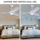 QUTWOB 36" Ceiling Fans with Light and Remote Controll, Reversible DC Motor Indoor/Outdoor 3 Blade Modern Ceiling Fan for Kids Room, Bedroom and Living Room (White) QUTWOB