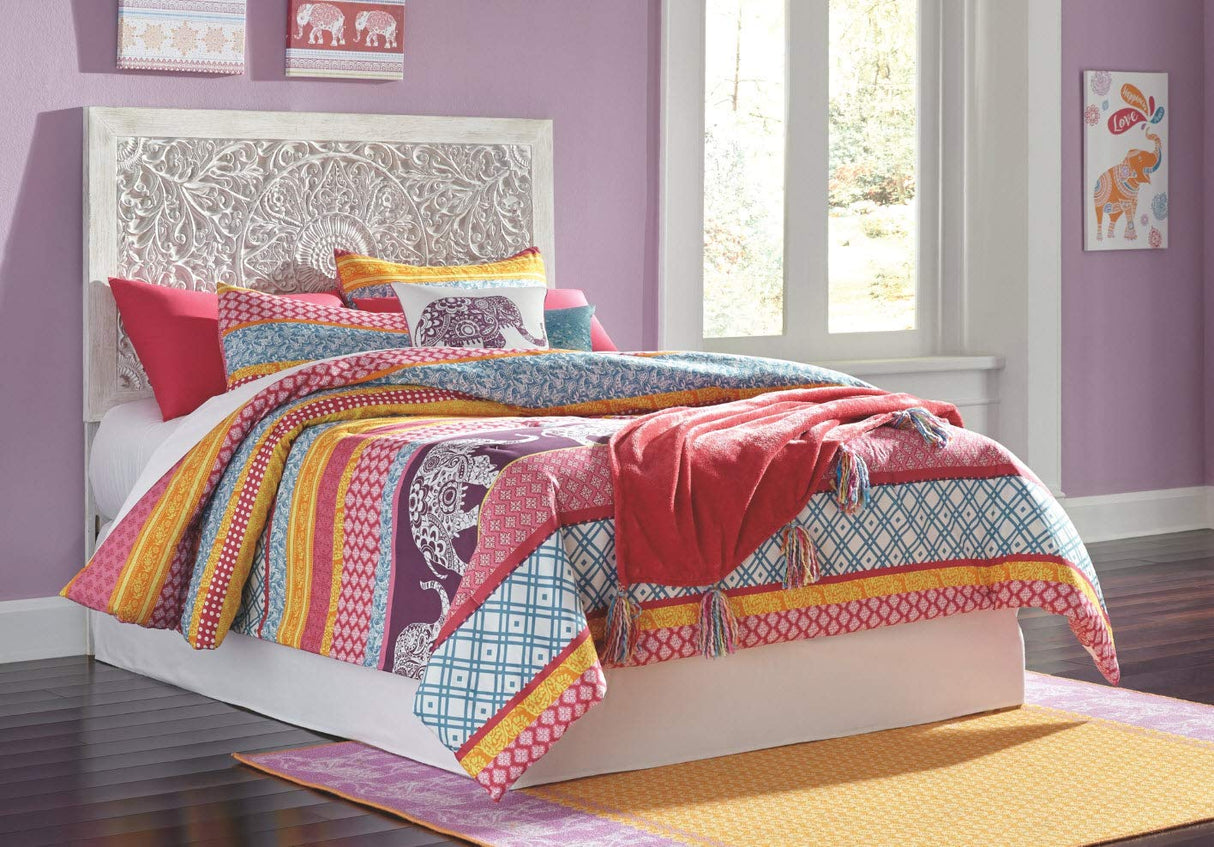 Signature Design by Ashley Paxberry Boho Chic Panel Adjustable Headboard ONLY, Full, Whitewash Signature Design by Ashley